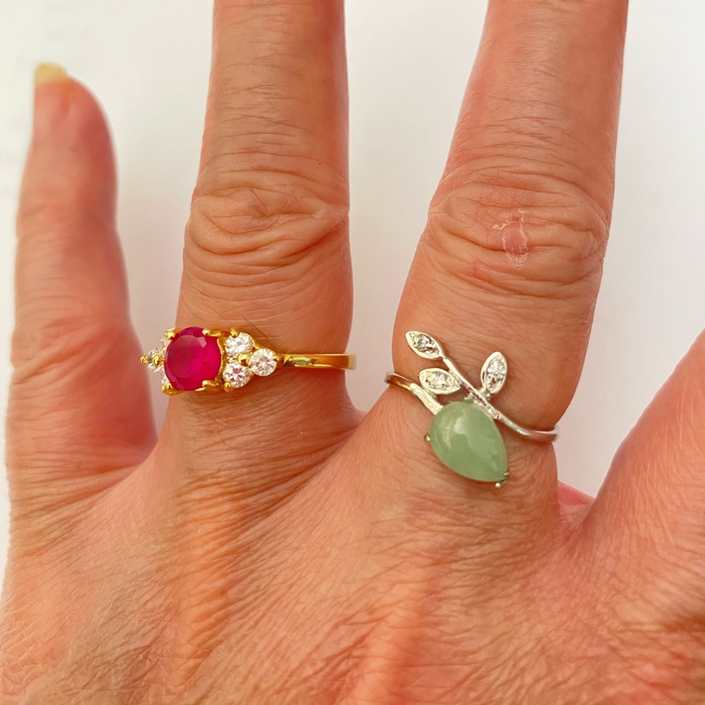 Jade rings silver rings white gold rings jade